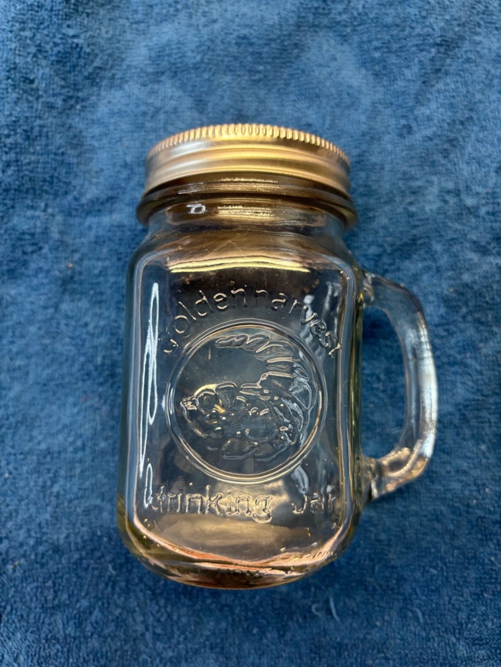 📍🗝️Golden Harvest Mason Drinking Jar Mug